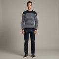 Lightweight Striped Breton Sweater For Men With Navy And White Patterns