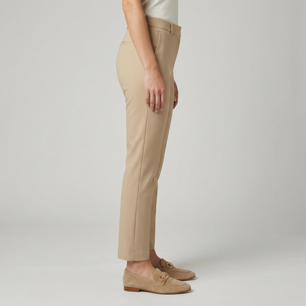 Suede Loafers For Women With Gold Buckle Hardware Details