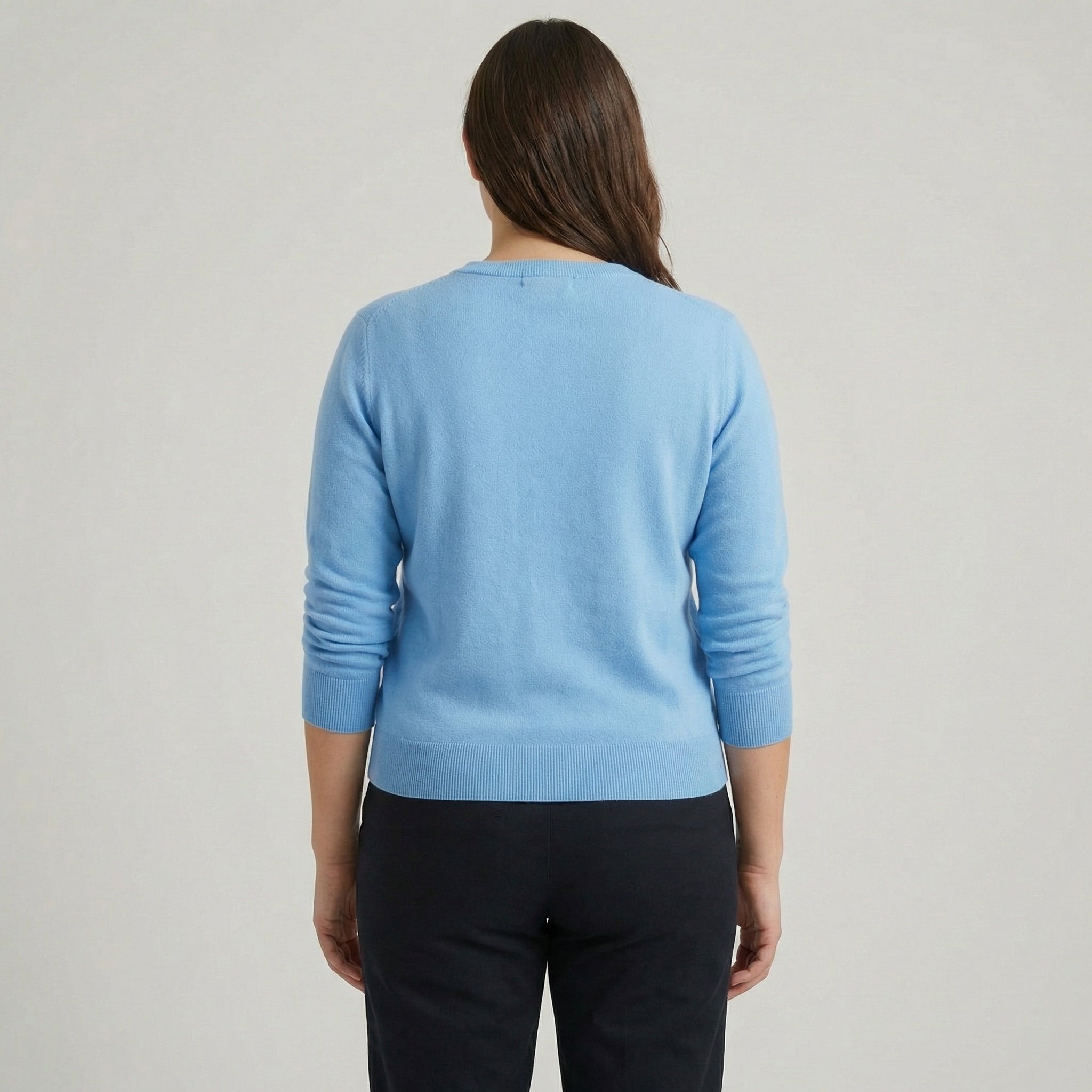 Crewneck Sweater With Ribbed Cuffs