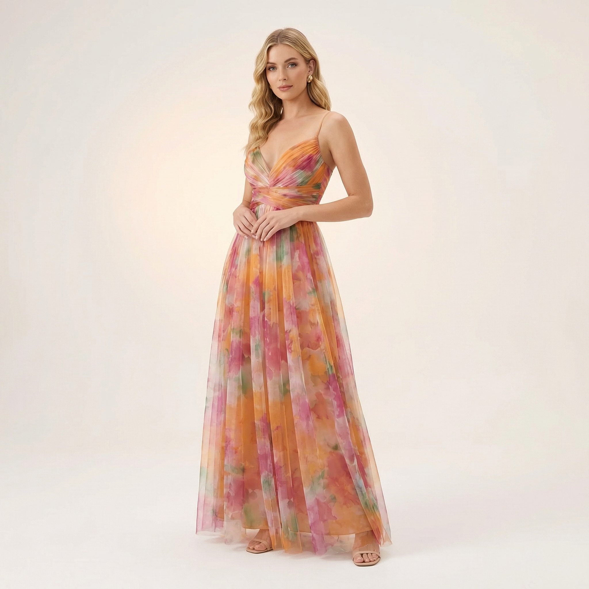 Women Maxi Dress Summer Cotton Spaghetti Strap Evening Formal Dress