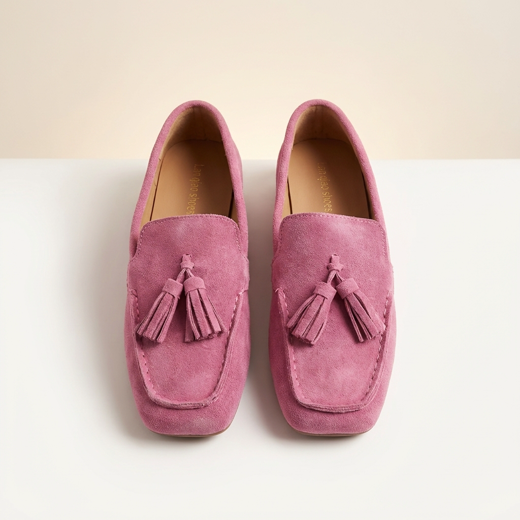 Suede Tassel Loafers Women Leather Slip On Shoes Summer Casual Flats